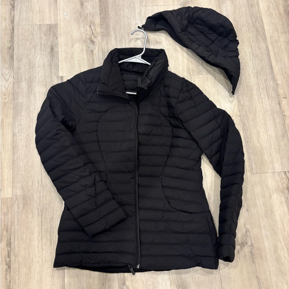 Women's Black Quilted Jacket with Hood